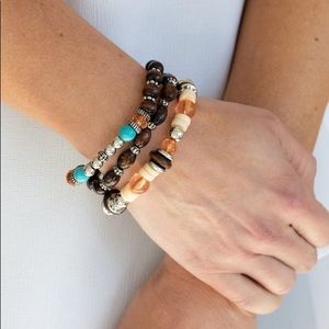Paparazzi Brown and Turquoise Beaded Bracelets
